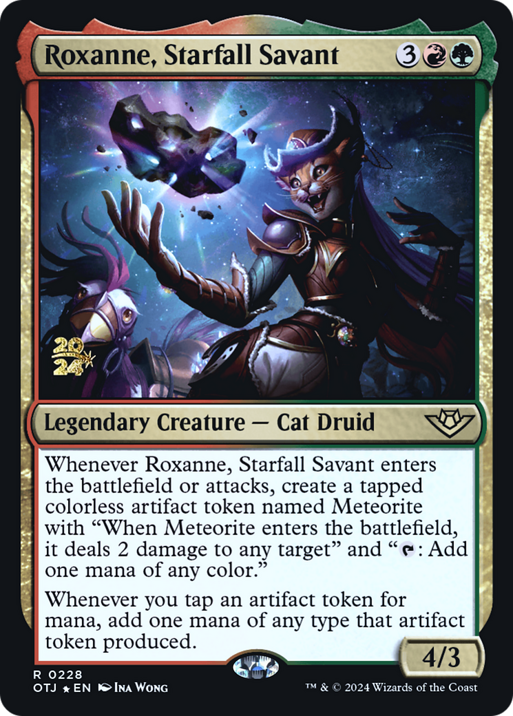 Roxanne, Starfall Savant (PRE-228S) [Outlaws of Thunder Junction Promos] Foil