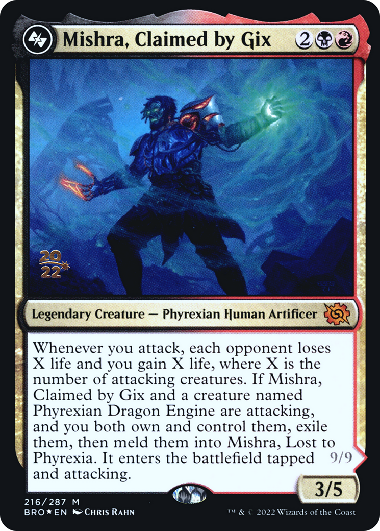 Mishra, Claimed by Gix (PRE-216) [The Brothers' War Promos] Foil