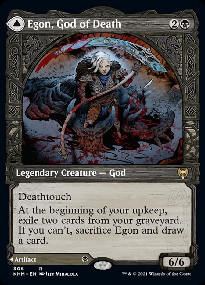Egon, God of Death // Throne of Death (KHM-306) [Kaldheim]: (Showcase) Foil