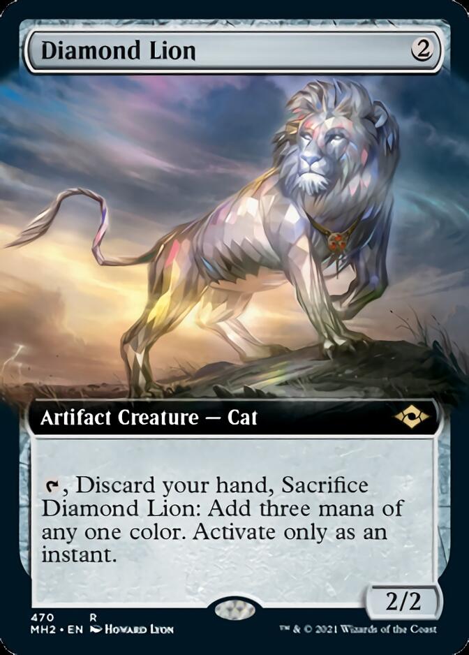 Diamond Lion (MH2-470) [Modern Horizons 2]: (Extended Art) Foil