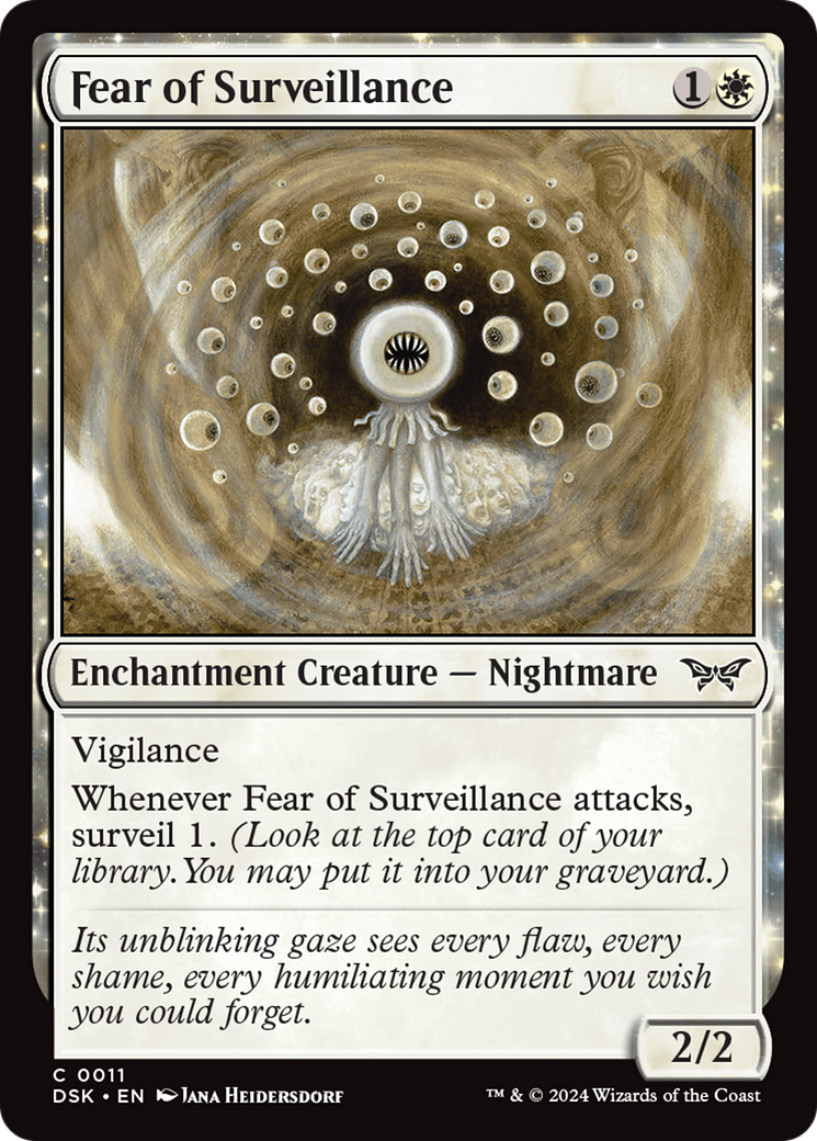 Fear of Surveillance (DSK-011) [Duskmourn: House of Horror]: (enchantment)