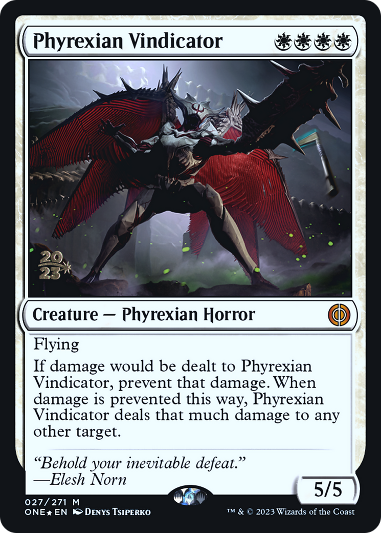 Phyrexian Vindicator (PRE-027) [Phyrexia: All Will Be One Promos] Foil