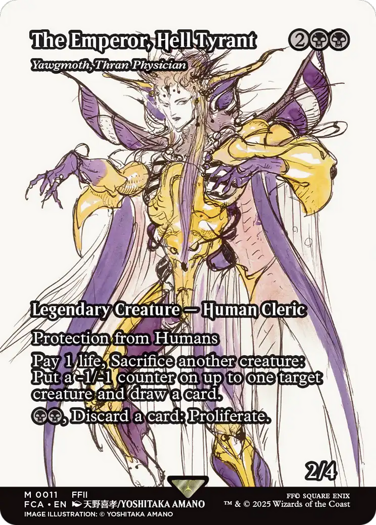 The Emperor, Hell Tyrant - Yawgmoth, Thran Physician (Showcase) (FCA-011) [FINAL FANTASY: Through the Ages] / The Emperor, Hell Tyrant (Borderless) Foil