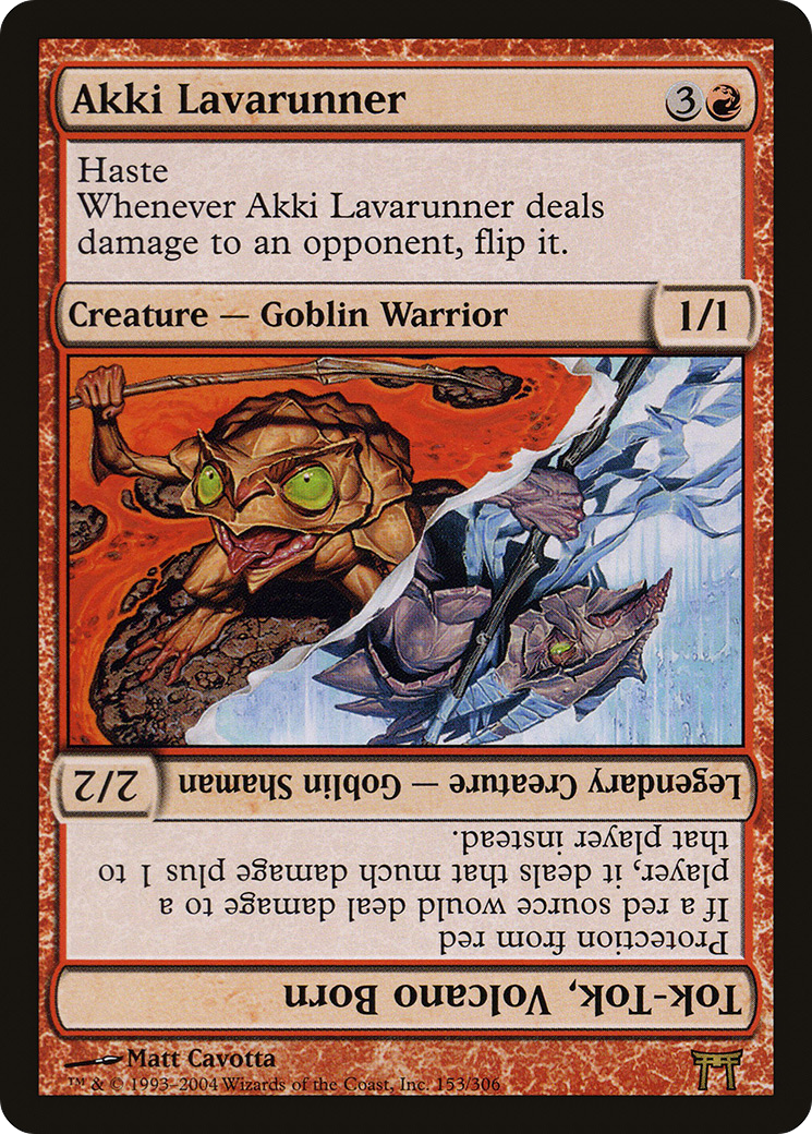 Akki Lavarunner // Tok-Tok, Volcano Born (CHK-153) [Champions of Kamigawa]