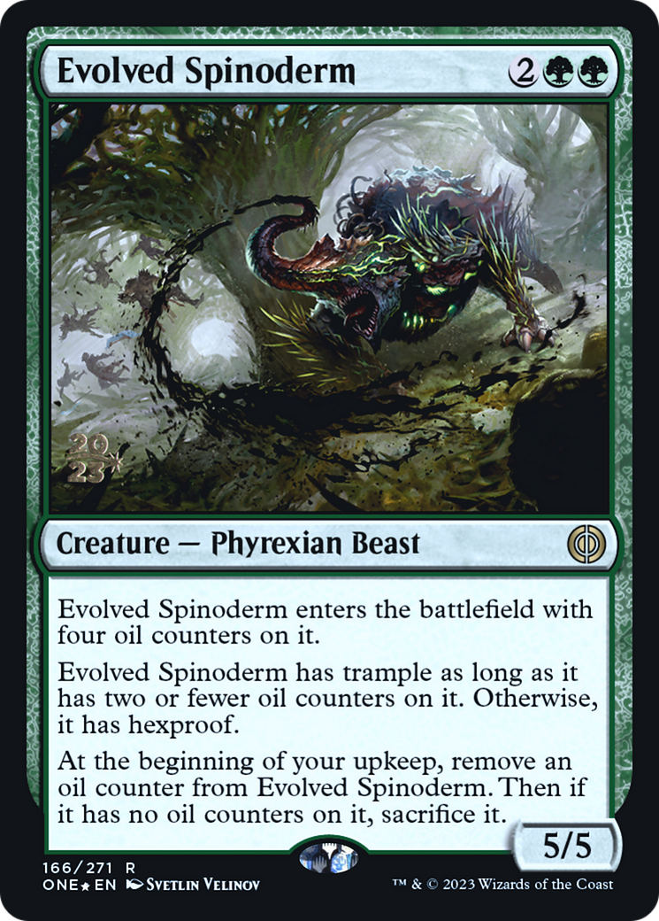 Evolved Spinoderm (PRE-166S) [Phyrexia: All Will Be One Promos] Foil