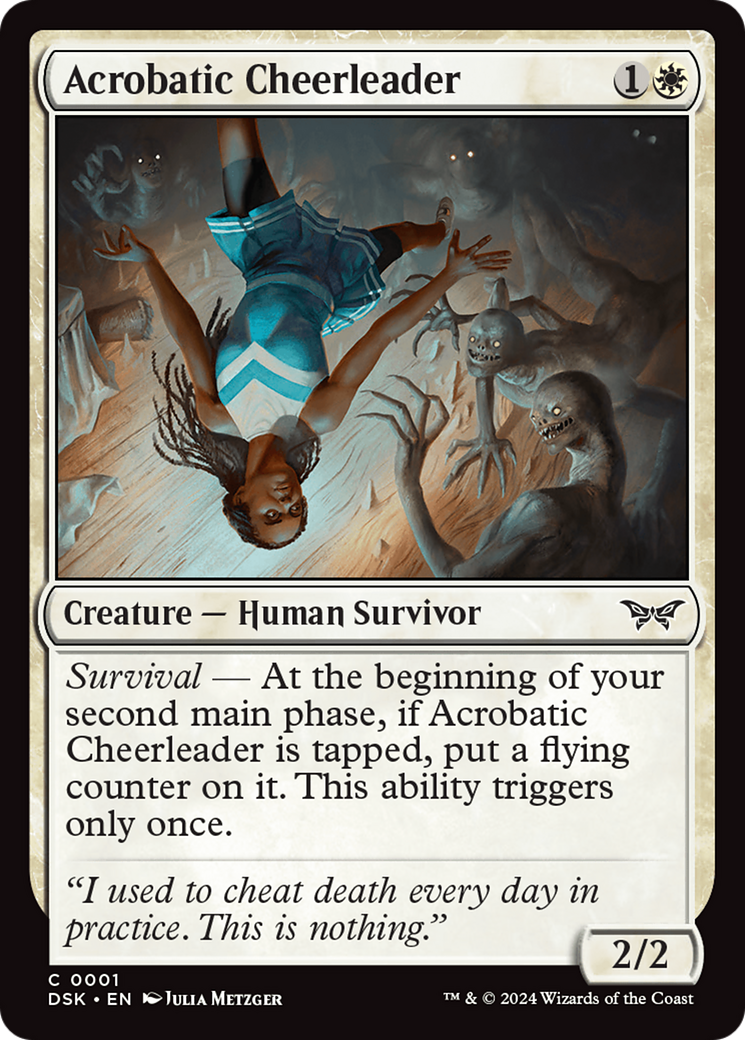 Acrobatic Cheerleader (DSK-001) [Duskmourn: House of Horror] Foil