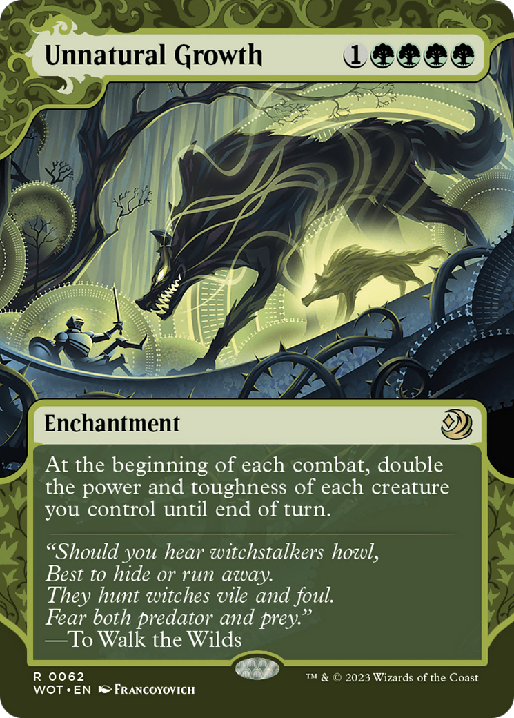 Unnatural Growth (WOT-062) [Wilds of Eldraine: Enchanting Tales]: (Showcase) (Borderless) Foil