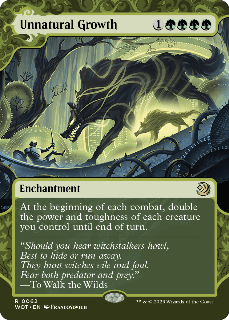 Unnatural Growth (WOT-062) (Showcase) (Borderless) [Wilds of Eldraine: Enchanting Tales] Foil
