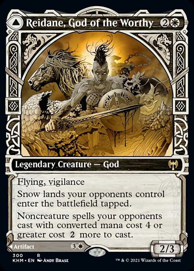 Reidane, God of the Worthy // Valkmira, Protector's Shield (KHM-300) [Kaldheim]: (Showcase) Foil