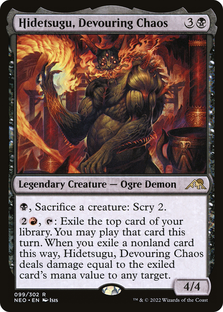 Hidetsugu, Devouring Chaos (NEO-099) [Kamigawa: Neon Dynasty] Foil