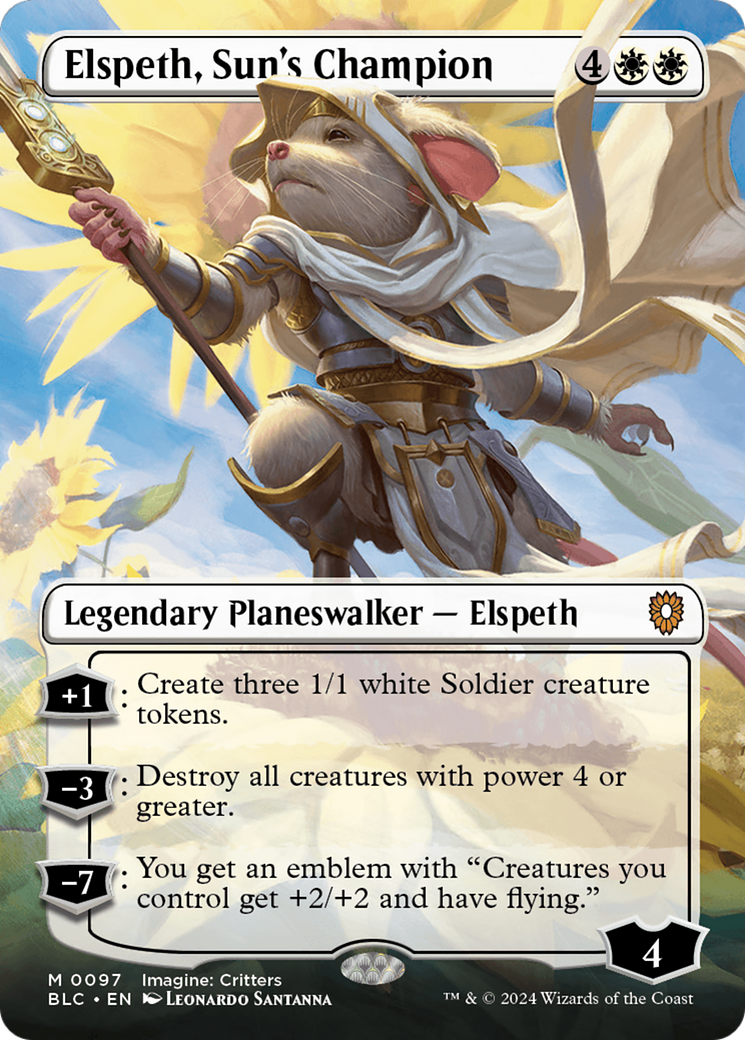 Elspeth, Sun's Champion (BLC-097) [Bloomburrow Commander] (Borderless)