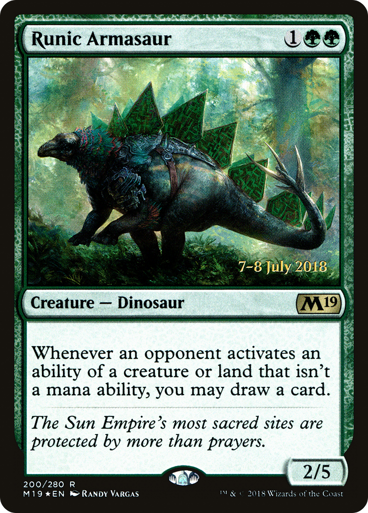 Runic Armasaur (PRE-200S) [Core Set 2019 Promos] Foil