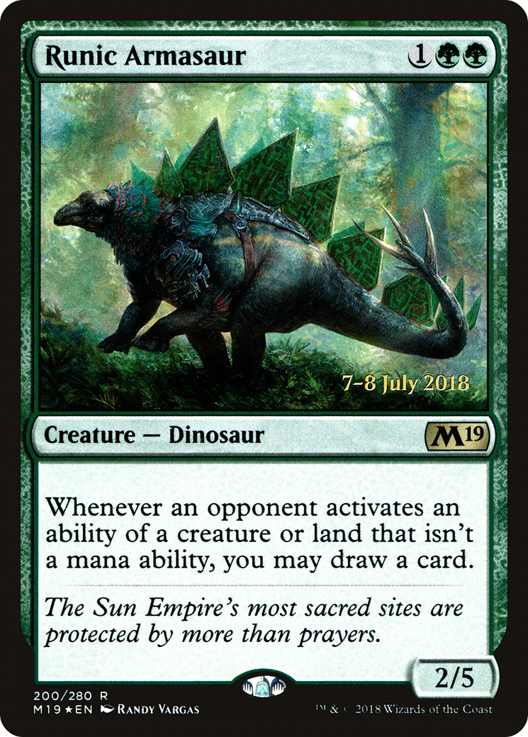 Runic Armasaur (PRE-200S) [Core Set 2019 Promos] Foil