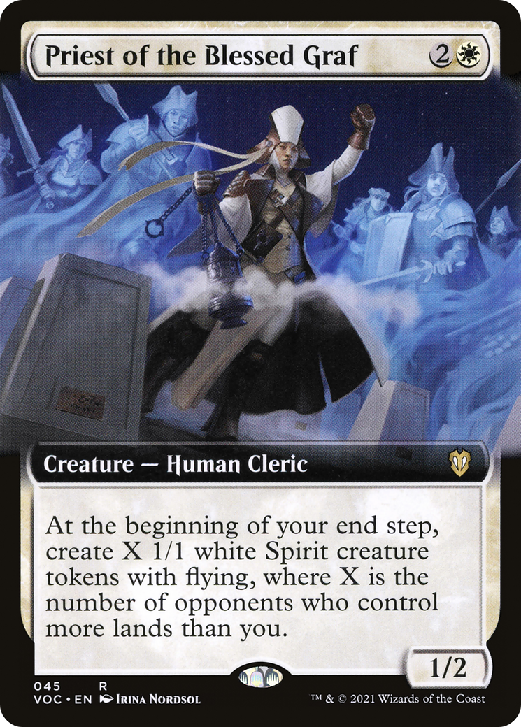 Priest of the Blessed Graf (Extended Art) (VOC-045) [Crimson Vow Commander]