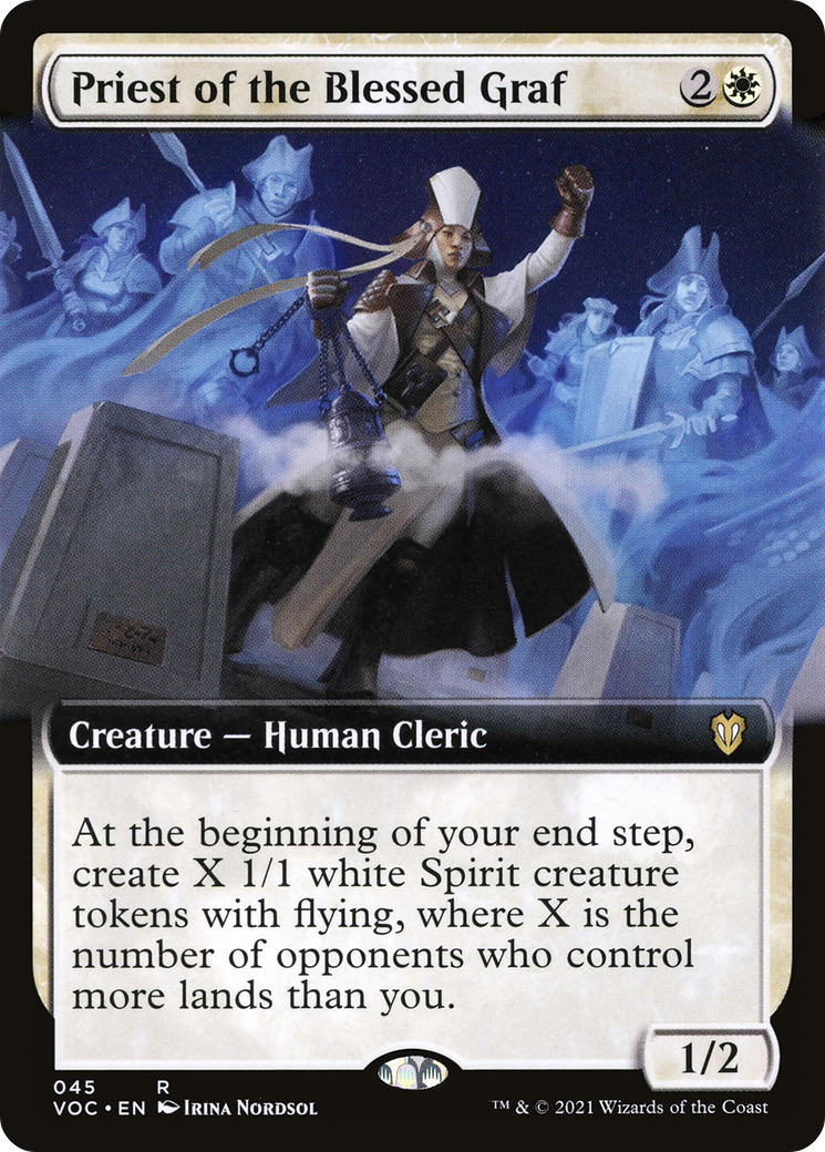 Priest of the Blessed Graf (VOC-045) [Crimson Vow Commander]: (Extended Art)