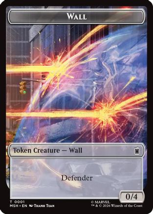 Wall // Alien Double-Sided Token (MSH-1 // 11) [Marvel Super Heroes] Foil