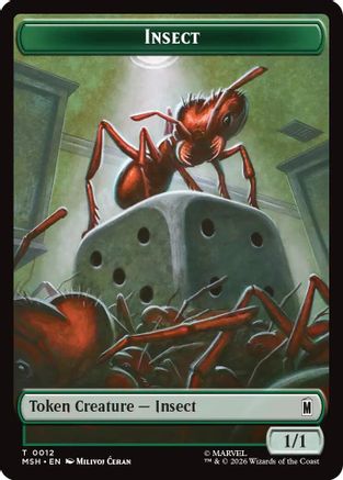 Insect // Clue Double-Sided Token (MSH-12 // 17) [Marvel Super Heroes] Foil