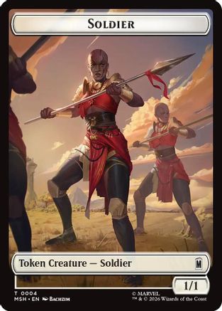 Soldier // Clue Double-Sided Token (MSH-004/017) [Marvel Super Heroes] Foil