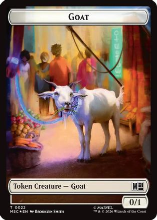 Goat // Soldier Double-Sided Token (Surge Foil) (MSC-22 // 23) [Commander: Marvel Super Heroes] Foil