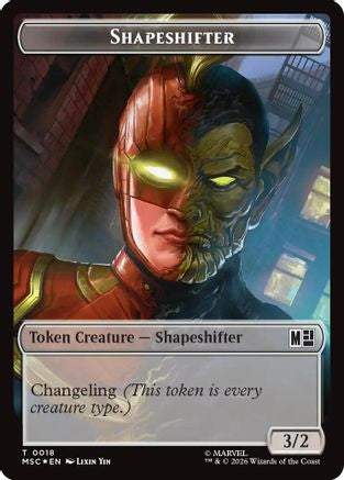 Shapeshifter (0018) // Villain (0025) Double-Sided Token (Surge Foil) (MSC-18 // 25) [Commander: Marvel Super Heroes] Foil