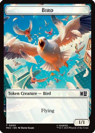 Bird // Rhino Double-Sided Token (MSC-5 // 13) [Commander: Marvel Super Heroes] Foil