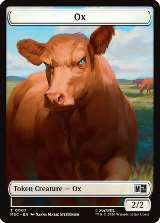 Ox // Vibranium Double-Sided Token (MSC-7 // 15) [Commander: Marvel Super Heroes] Foil