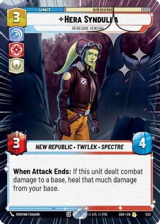 Hera Syndulla - Renegade General (Hyperspace Foil) (533) [Ashes of the Empire] Foil