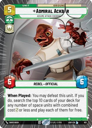 Admiral Ackbar - Assume Attack Coordinates (Hyperspace Foil) (612) [Ashes of the Empire] Foil