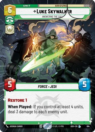 Luke Skywalker - Answering the Call (Hyperspace Foil) (614) [Ashes of the Empire] Foil