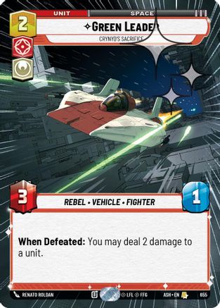 Green Leader - Crynyd's Sacrifice (Hyperspace Foil) (655) [Ashes of the Empire] Foil