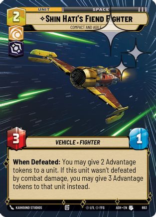 Shin Hati's Fiend Fighter - Compact and Agile (Hyperspace Foil) (693) [Ashes of the Empire] Foil