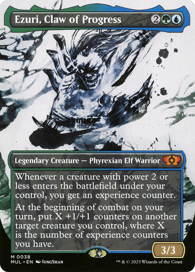 Ezuri, Claw of Progress (MUL-038) [Multiverse Legends]: (Showcase) (Borderless) Foil