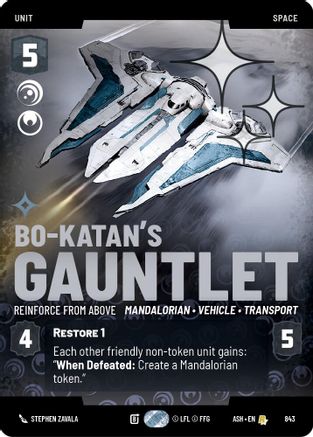 Bo-Katan's Gauntlet - Reinforce from Above (Prestige Foil) (843) [Ashes of the Empire] Foil