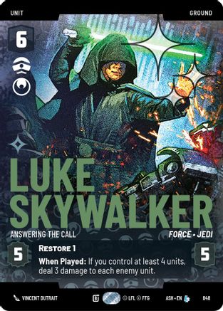 Luke Skywalker - Answering the Call (Prestige Foil) (848) [Ashes of the Empire] Foil