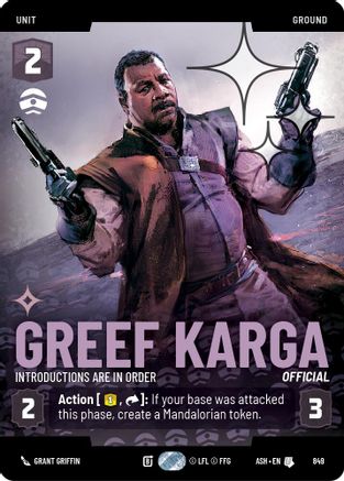 Greef Karga - Introductions are in Order (Prestige Foil) (849) [Ashes of the Empire] Foil