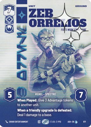 Zeb Orrelios - Fists Work Every Time (Prestige Foil) (871) [Ashes of the Empire] Foil