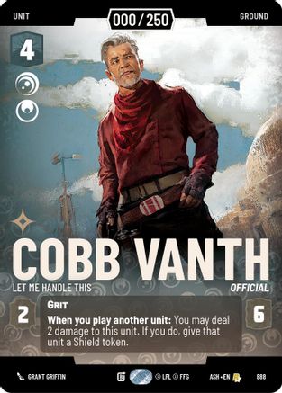Cobb Vanth - Let Me Handle This (Serialized) (888) [Ashes of the Empire] Foil