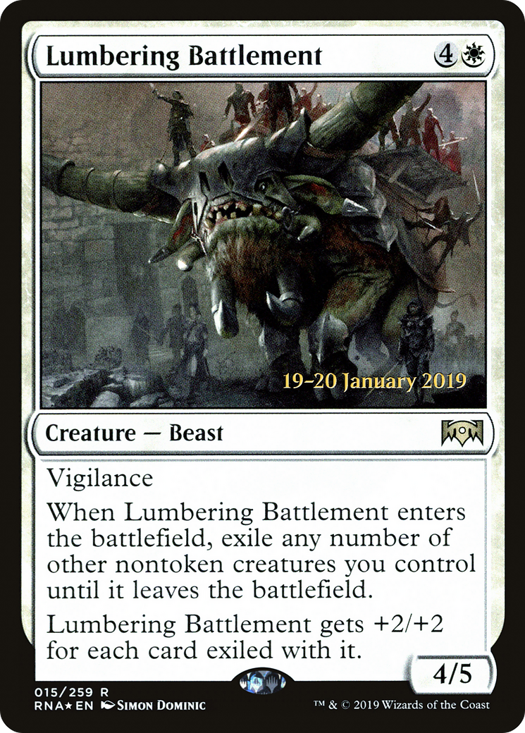 Lumbering Battlement (PRE-15S) [Ravnica Allegiance Promos] Foil