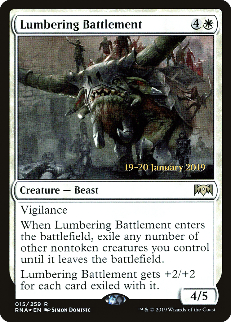 Lumbering Battlement (PRE-15S) [Ravnica Allegiance Promos] Foil