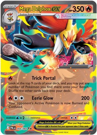 Mega Delphox ex 8 - [ME05 Pitch Black] Holofoil