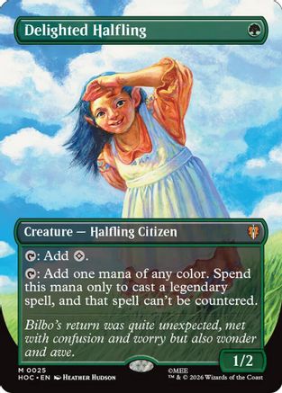 Delighted Halfling (Borderless) (HOC-025) [The Hobbit: Eternal-Legal] Foil