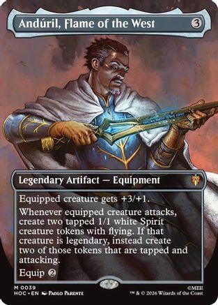 Anduril, Flame of the West (Borderless) (HOC-039) [The Hobbit: Eternal-Legal] Foil