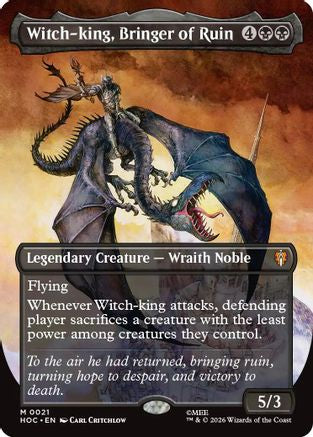 Witch-king, Bringer of Ruin (Borderless) (HOC-021) [The Hobbit: Eternal-Legal]