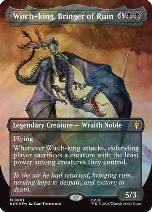 Witch-king, Bringer of Ruin (Borderless) (Surge Foil) (HOC-061) [The Hobbit: Eternal-Legal] Foil