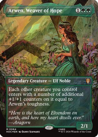 Arwen, Weaver of Hope (Borderless) (Surge Foil) (HOC-064) [The Hobbit: Eternal-Legal] Foil