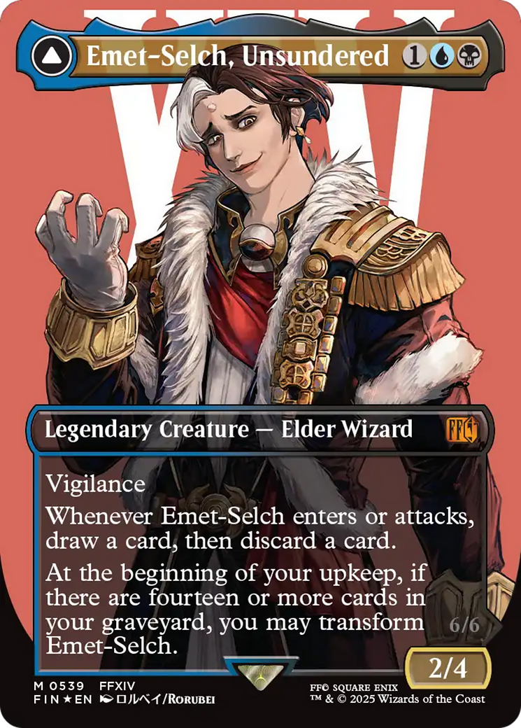 Emet-Selch, Unsundered (Borderless) (Surge Foil) (FIN-539) [FINAL FANTASY] (Borderless) Foil