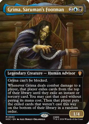 Grima, Saruman's Footman (Borderless) (HOC-033) [The Hobbit: Eternal-Legal] Foil