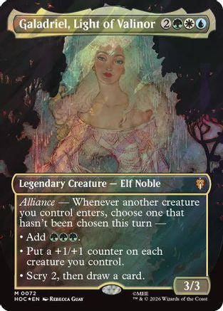 Galadriel, Light of Valinor (Borderless) (Surge Foil) (HOC-072) [The Hobbit: Eternal-Legal] Foil