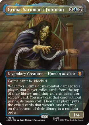 Grima, Saruman's Footman (Borderless) (Surge Foil) (HOC-073) [The Hobbit: Eternal-Legal] Foil