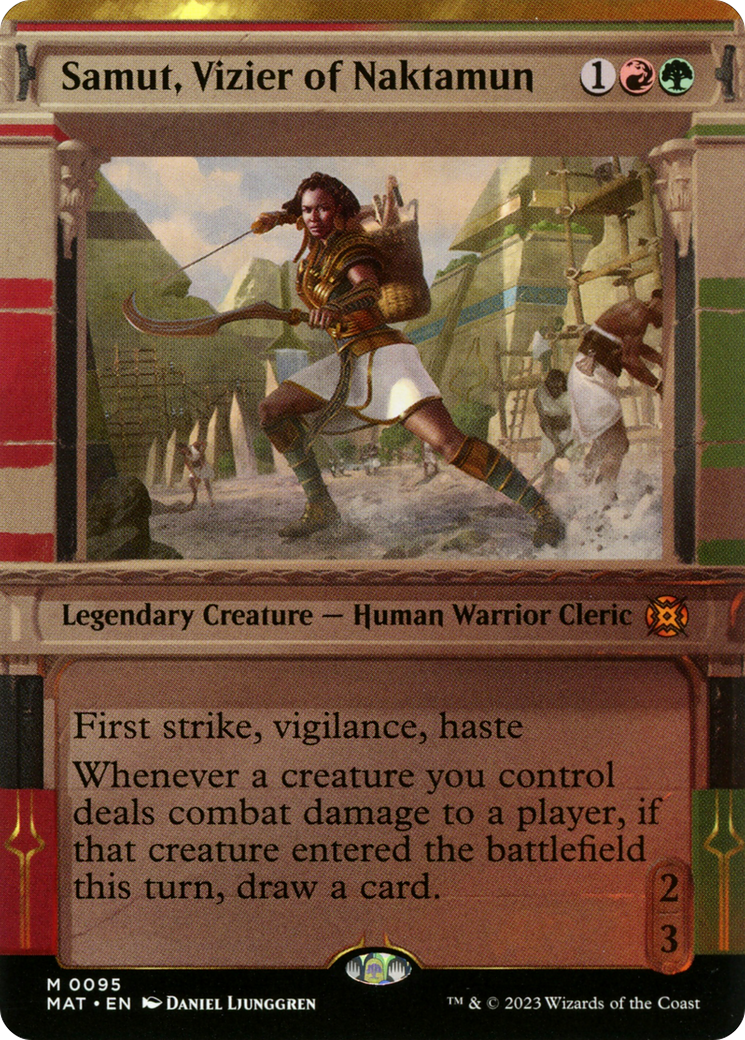 Samut, Vizier of Naktamun (MAT-095) [March of the Machine: The Aftermath]: (Showcase) (Borderless) Foil